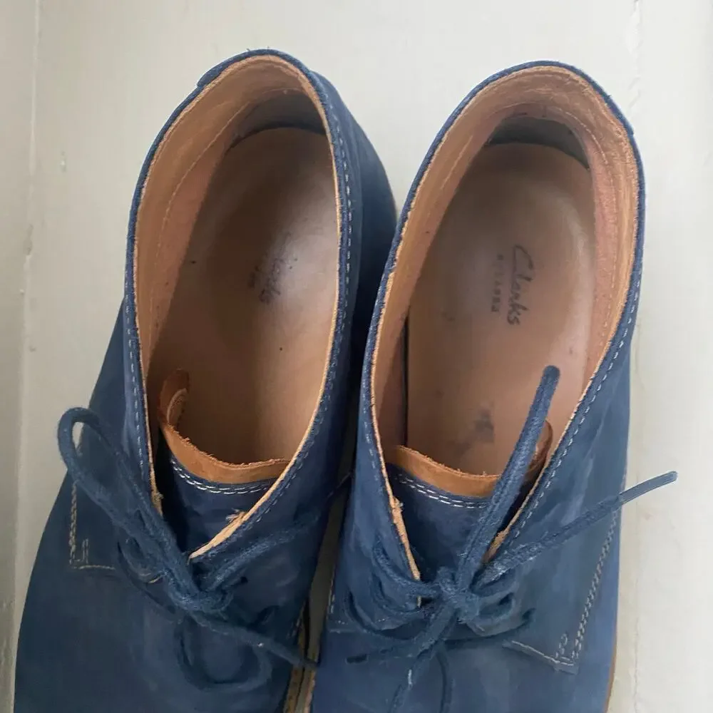 Clarks Atticus Limit Chukka Boot Mens Size 13 Blue Dress Shoe Suede